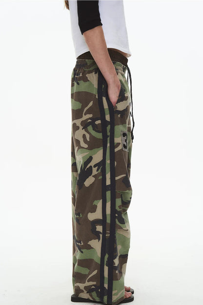 Retro Double-Waist Camouflage Pants