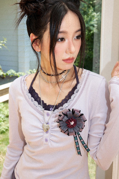 Handmade Multi-Layer Floral Brooch