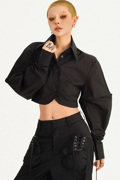 Dark Style Lace-Up Shirt