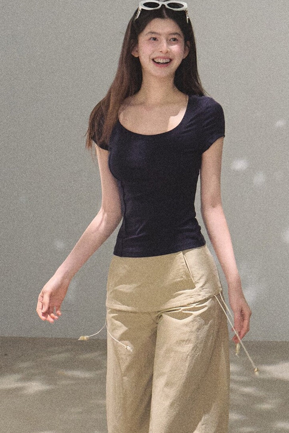 Lyocell V-Neck Short Sleeve Top