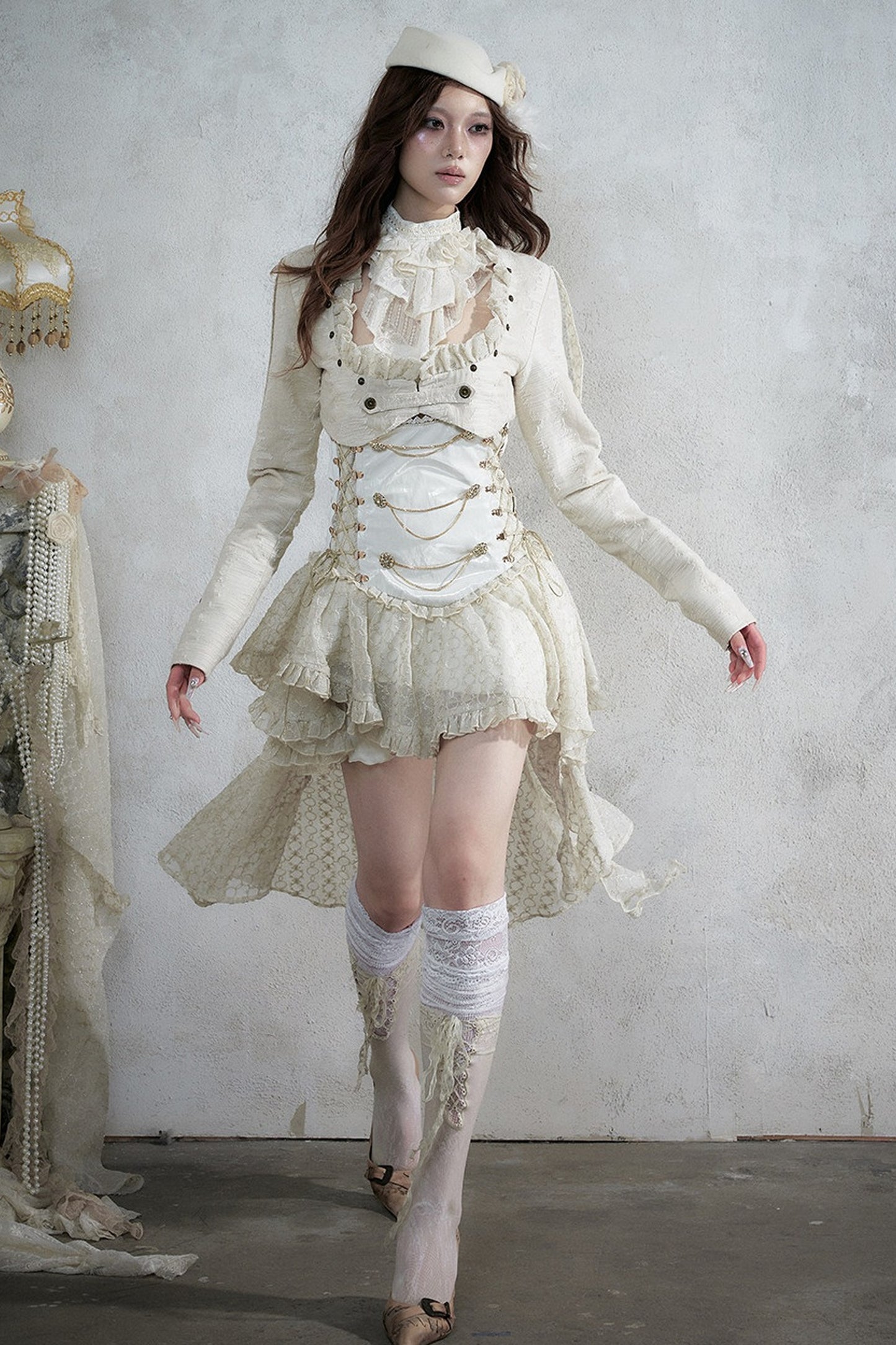 Victorian Lace Asymmetrical Dress Set-Up