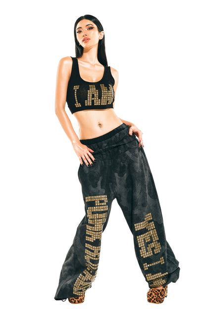 Camouflage-Sweatshirt-und-Hose-Set