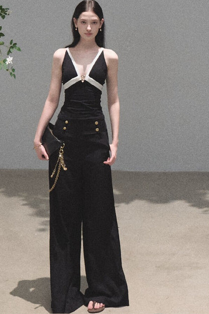 Modal V-Neck Camisole and Pants Set-Up