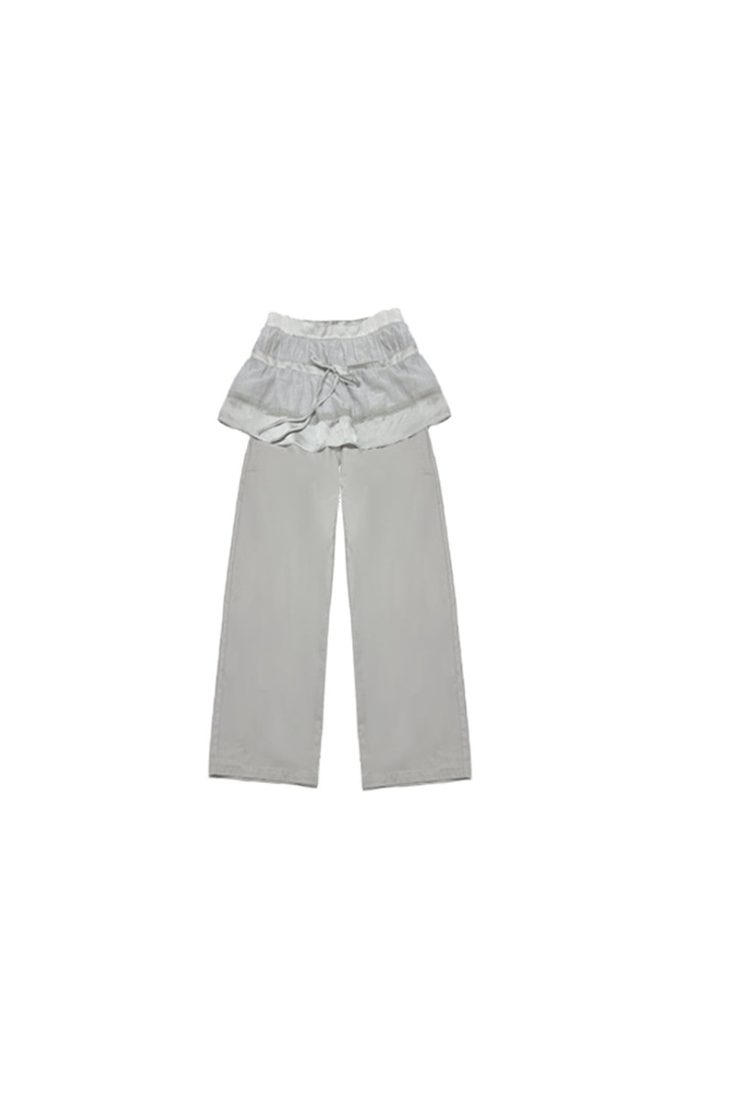Tencel-Baumwolle-Hose mit Lagenlook und weitem Bein