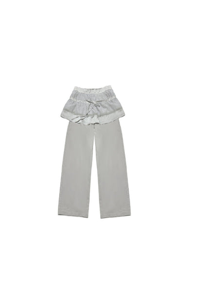 Tencel-Baumwolle-Hose mit Lagenlook und weitem Bein