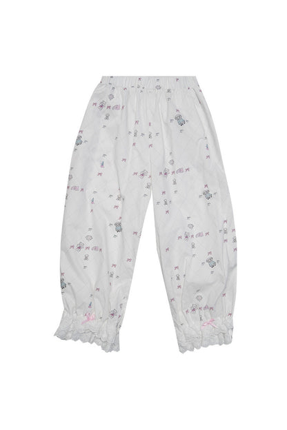 Milkyhearts pantaloni del pigiama con fiocco
