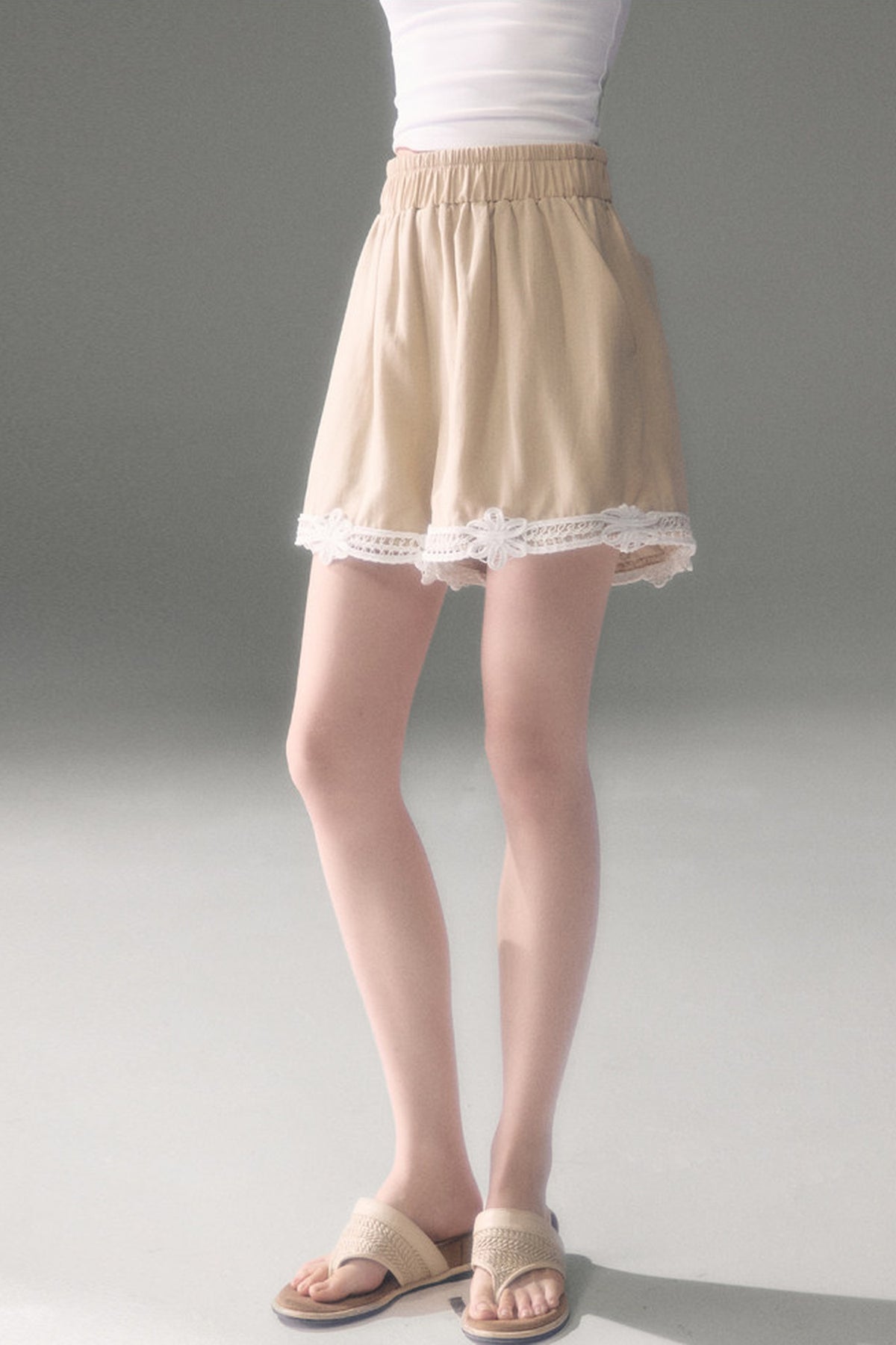 Three-Dimensional Rope Embroidery Floral Tencel Vest and Shorts Set-Up