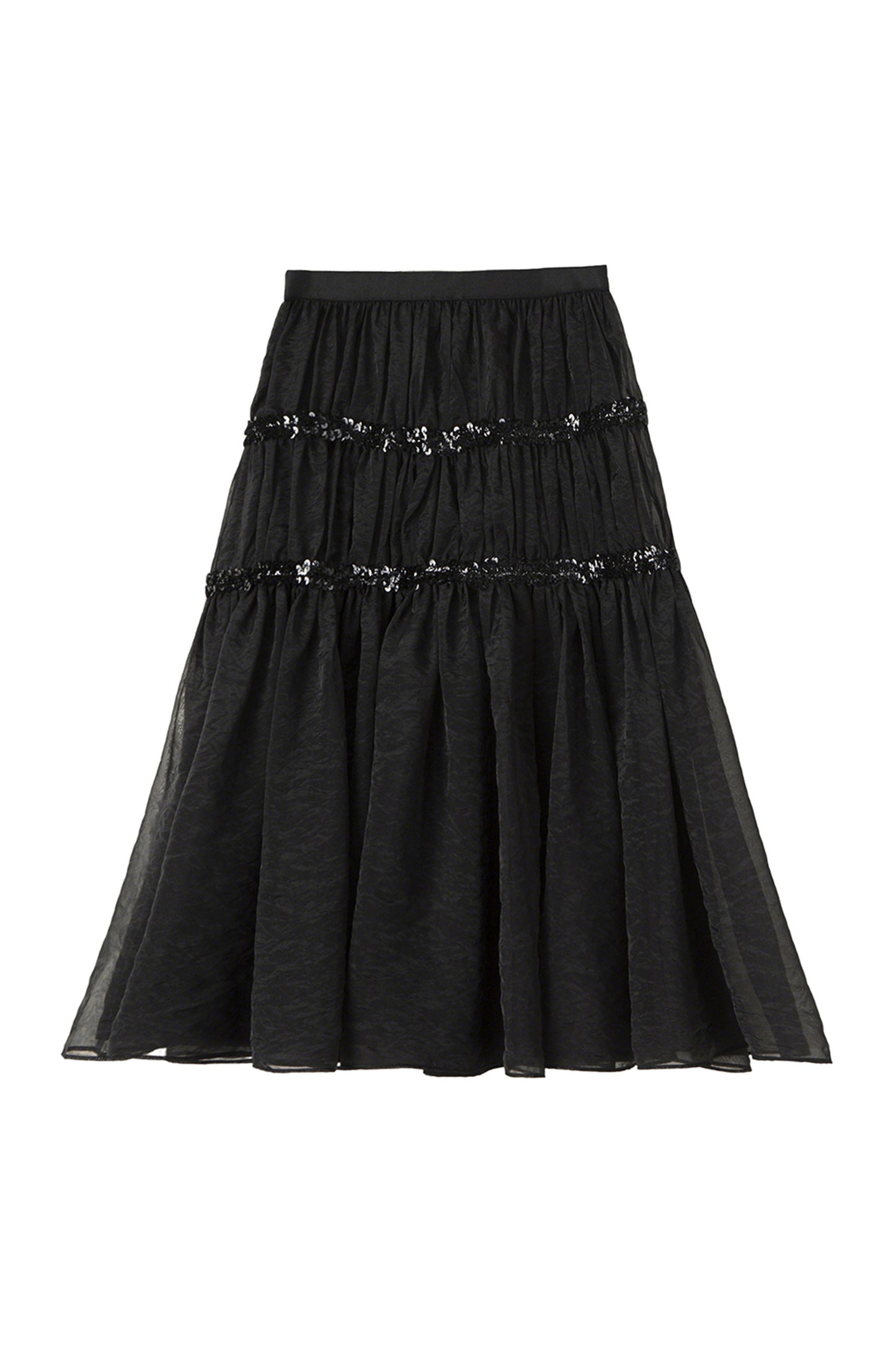 Pearlescent Mesh Sequin A-Line Skirt