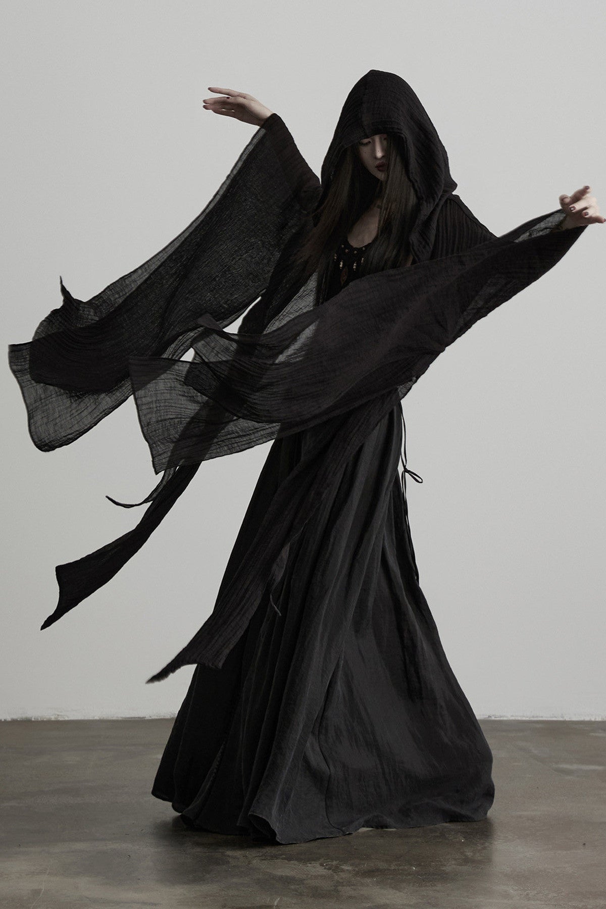 Oversized Detachable Wide Sleeve Hooded Jacket