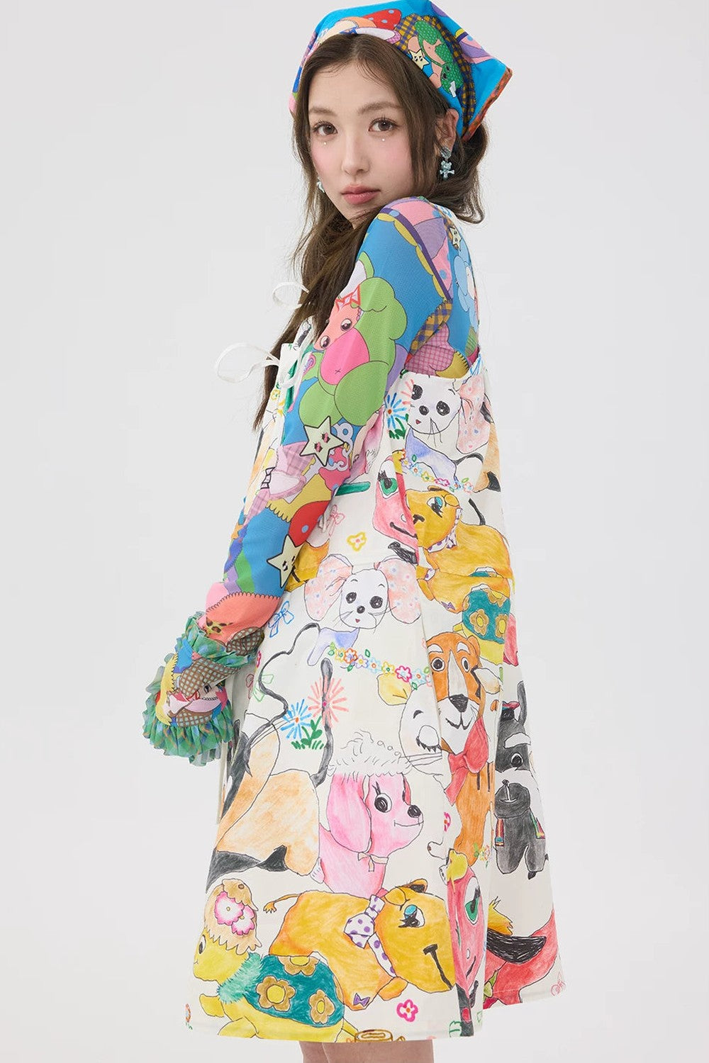 Abito con stampa animalier graffiti