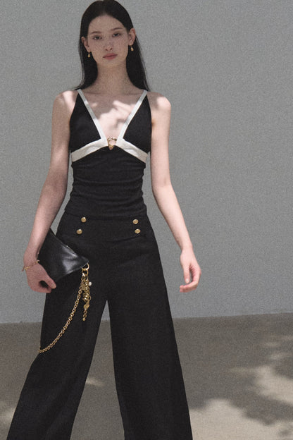 High-Waisted Drape Wide-Leg Pants