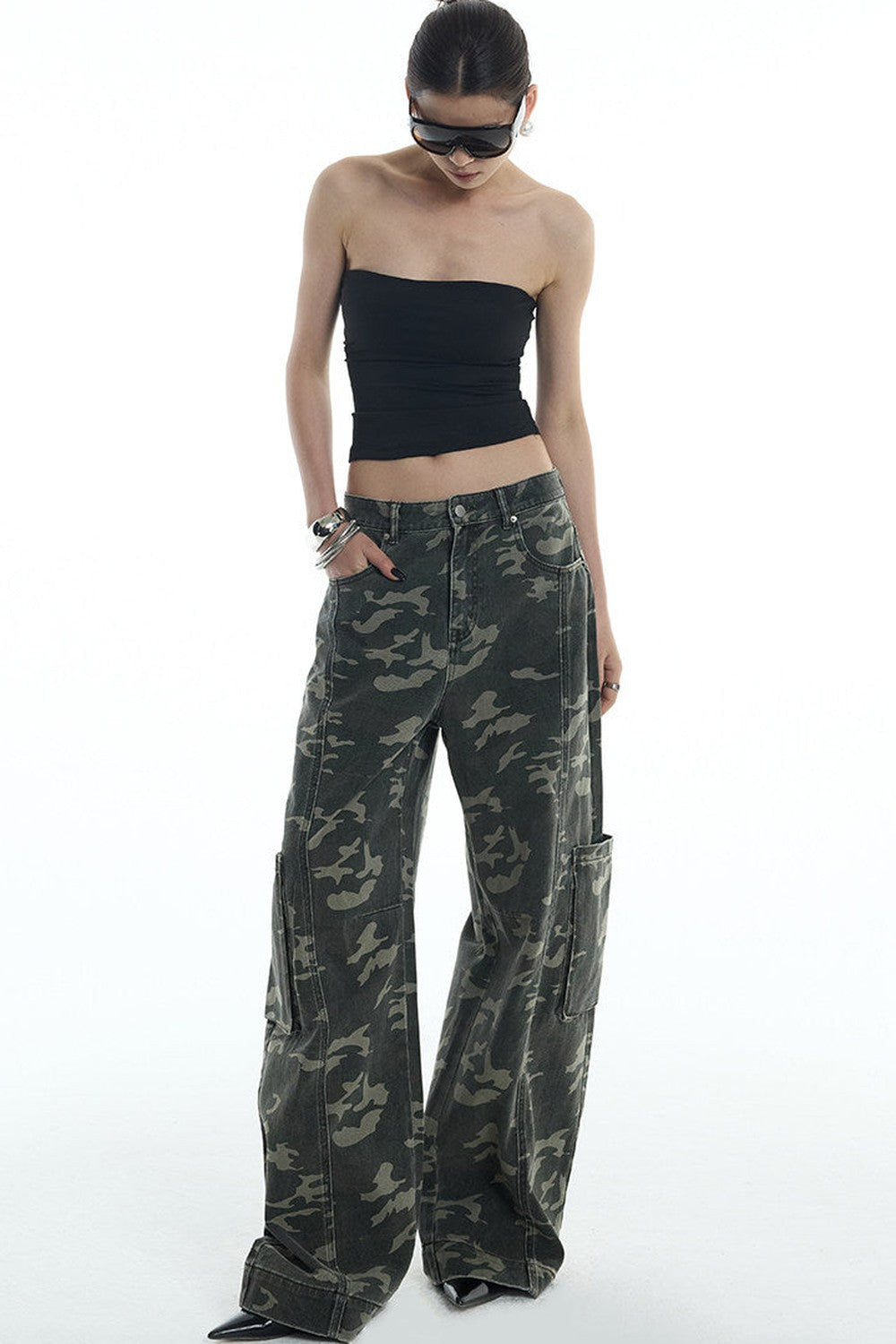 Pantaloni cargo scimitarra mimetici