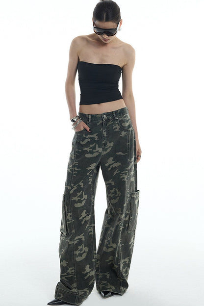 Pantaloni cargo scimitarra mimetici
