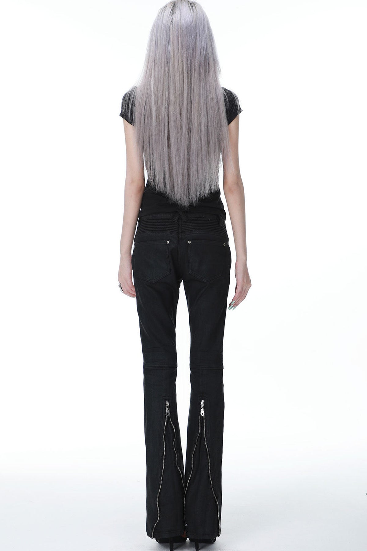 Deconstructed Wax Coated Denim Pants
