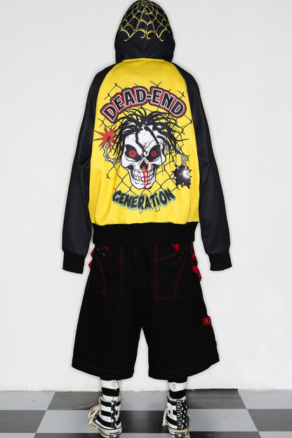 Skeleton Ribcage Hooded Zipper Jacket
