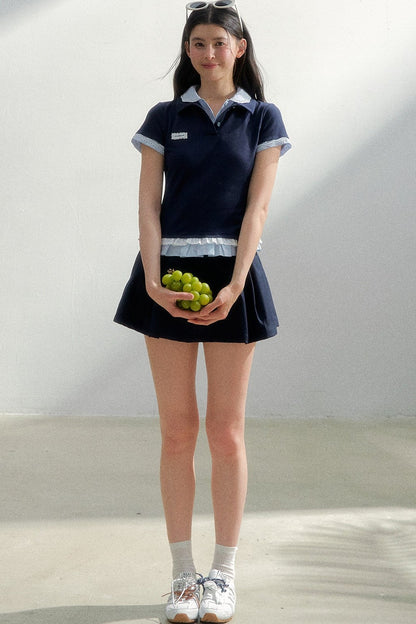 Retro Knit Polka Dot Polo