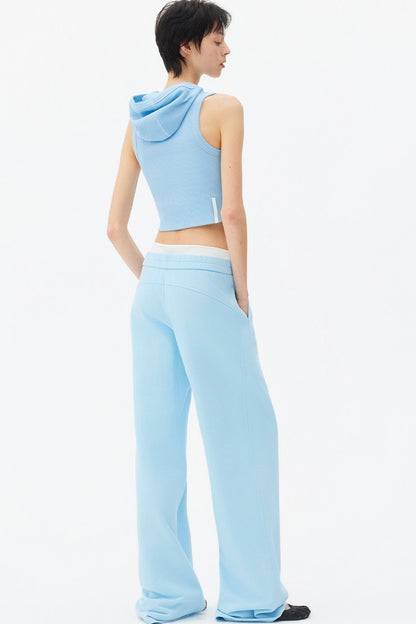 High-Neck Hooded Vest