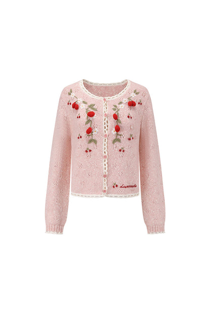 Berry Knit Top, Patchwork Skirt and Jacket Set-Up