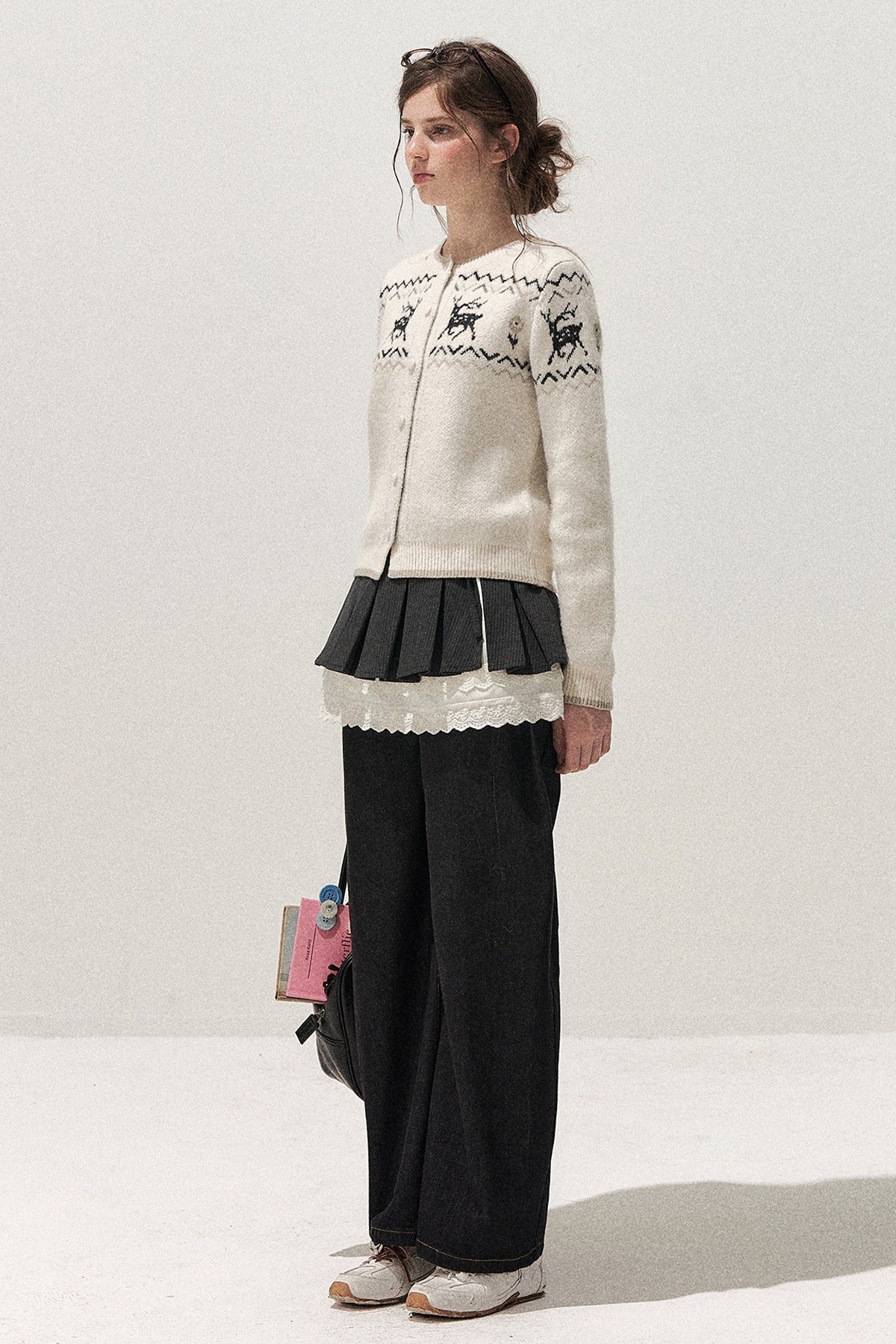 Deer Fair Isle Knit Cardigan