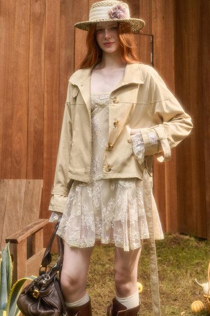 3D Vine Relief Cotton Lace Dress