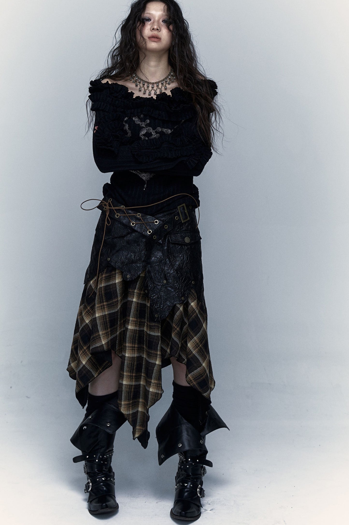 Dark Punk Patchwork Skirt