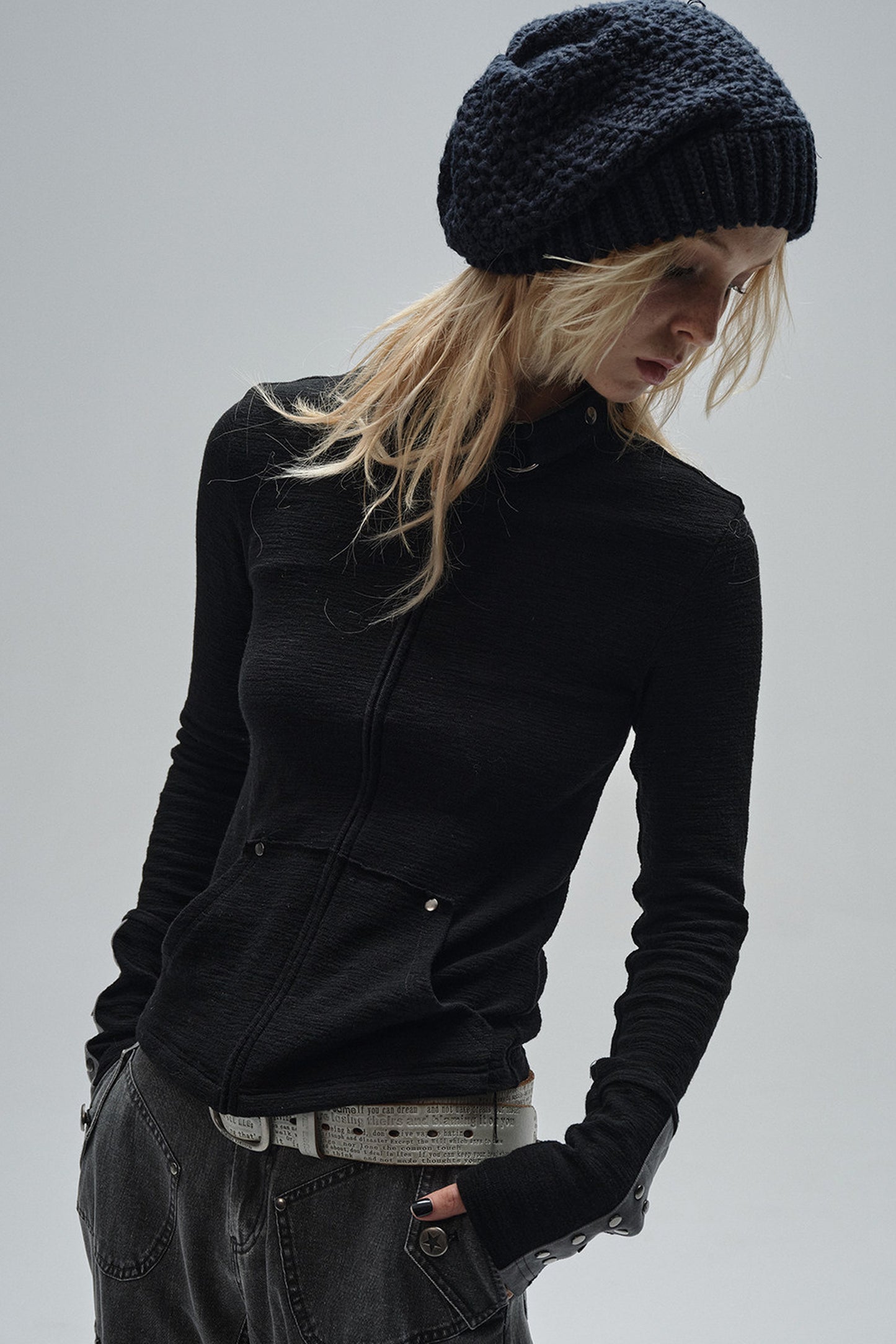 Patchwork Rivet Textured Jacket