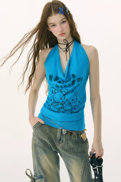 Blue Rabbit Flutter Top