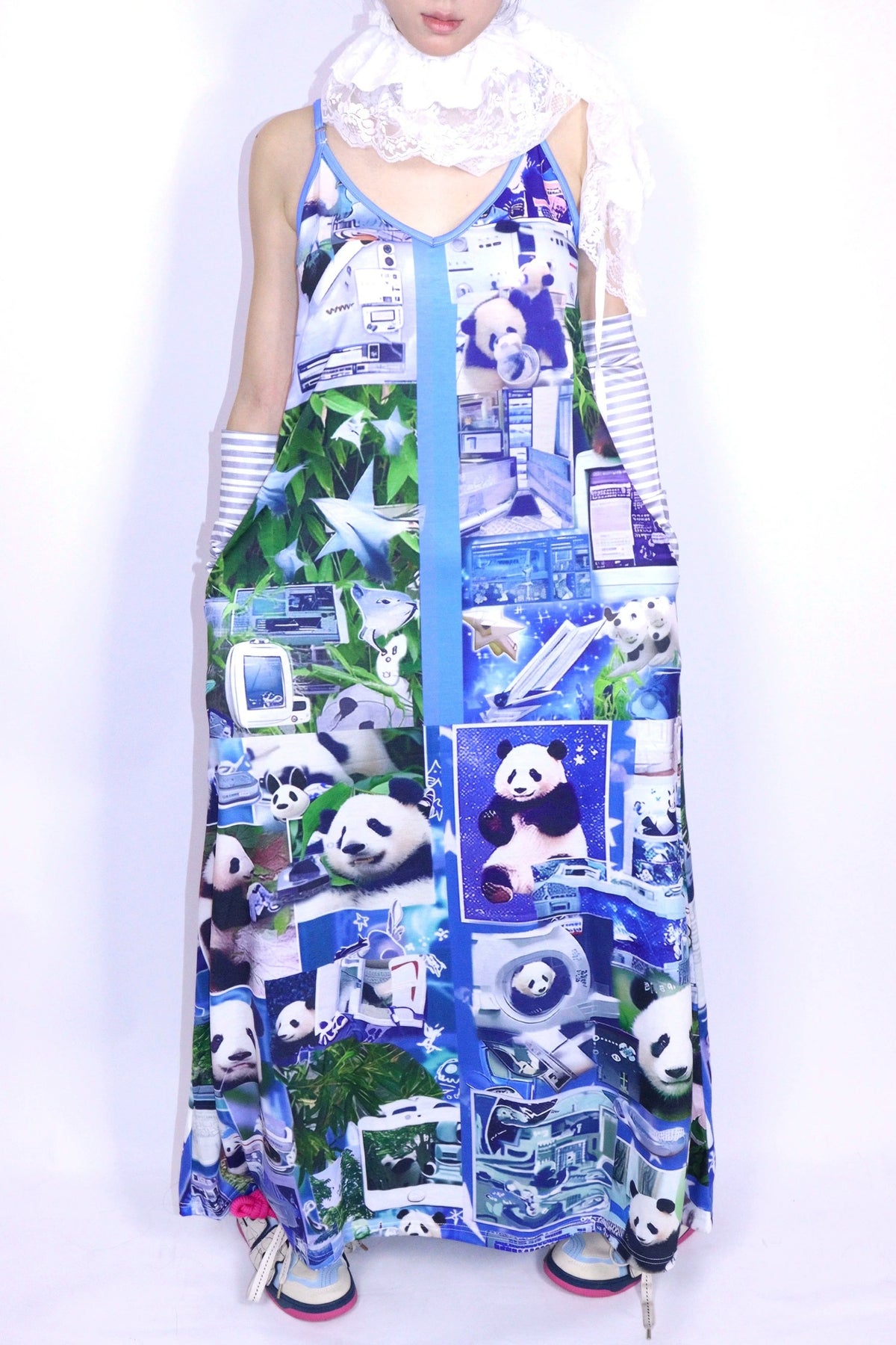 Panda Print Spaghetti Strap Dress