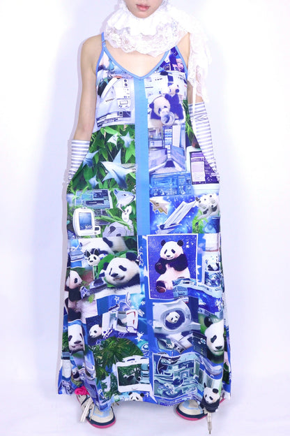 Panda Print Spaghetti Strap Dress