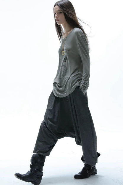 Retro Knit Harem Pants