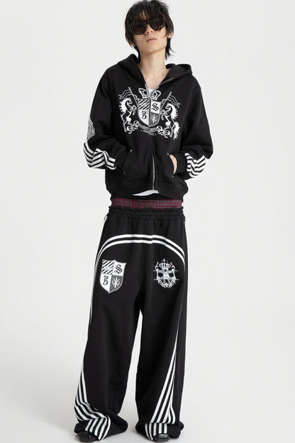 Embroidered Zip-Up Hoodie