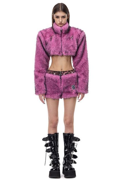 Y2K Gradient Short Fur Jacket