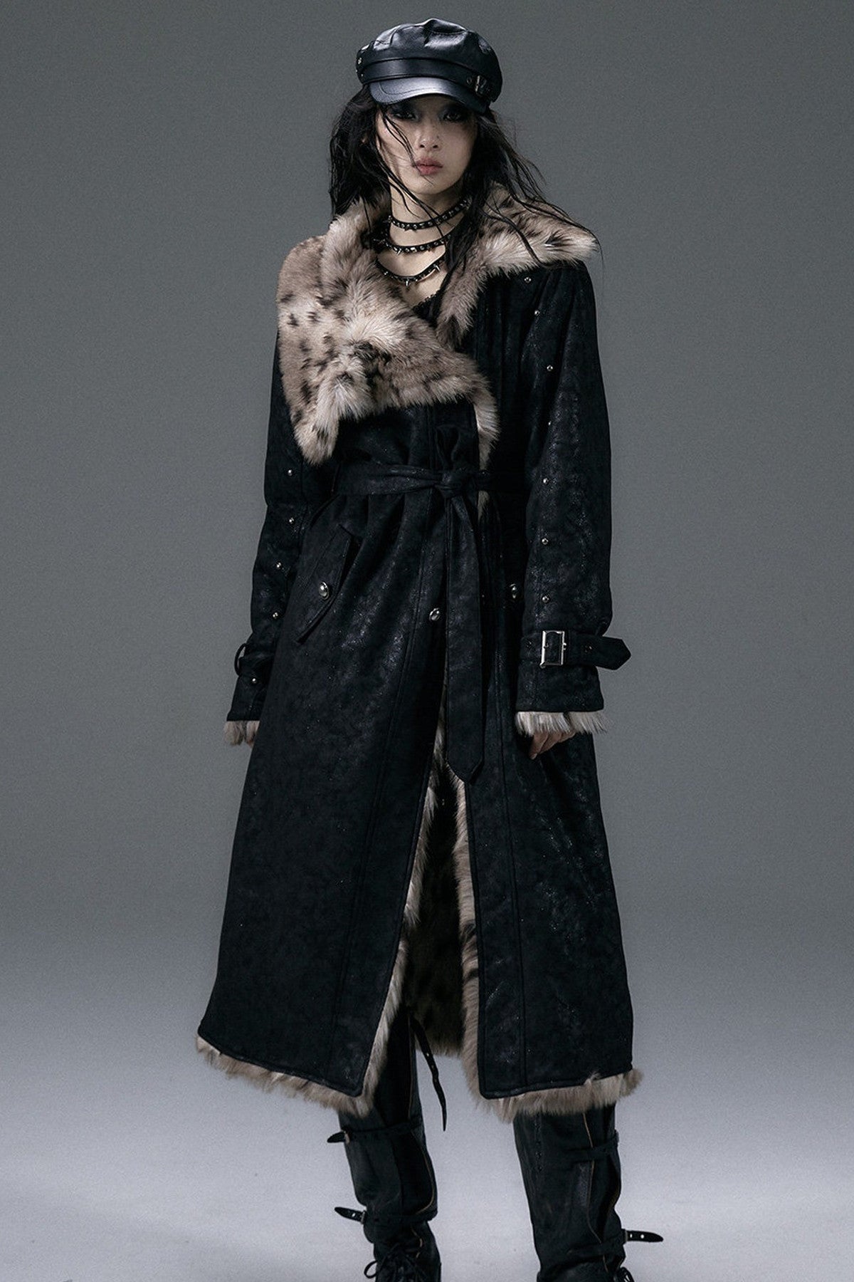 Reversible Suede Leopard Fur Coat