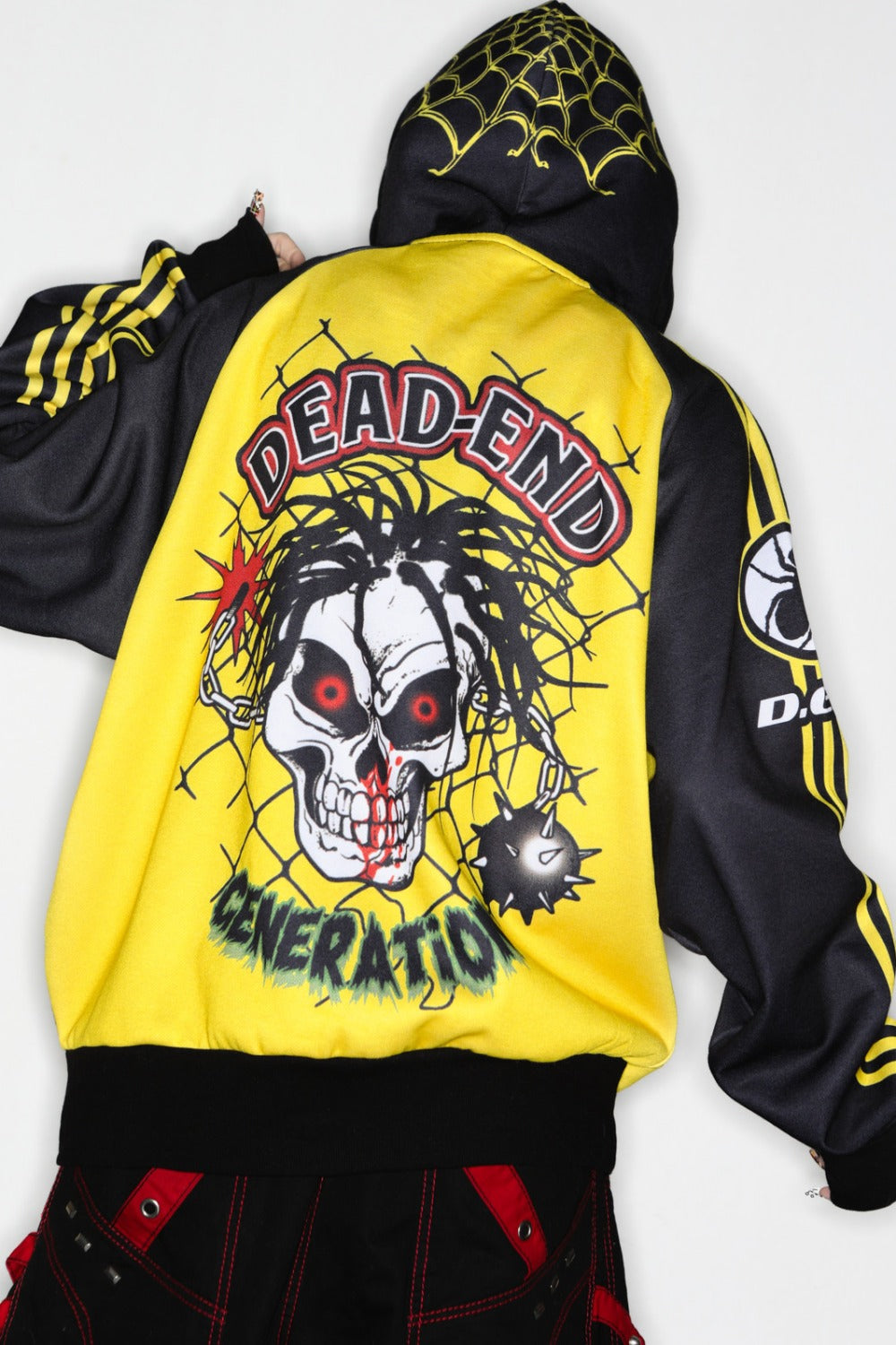 Skeleton Ribcage Hooded Zipper Jacket