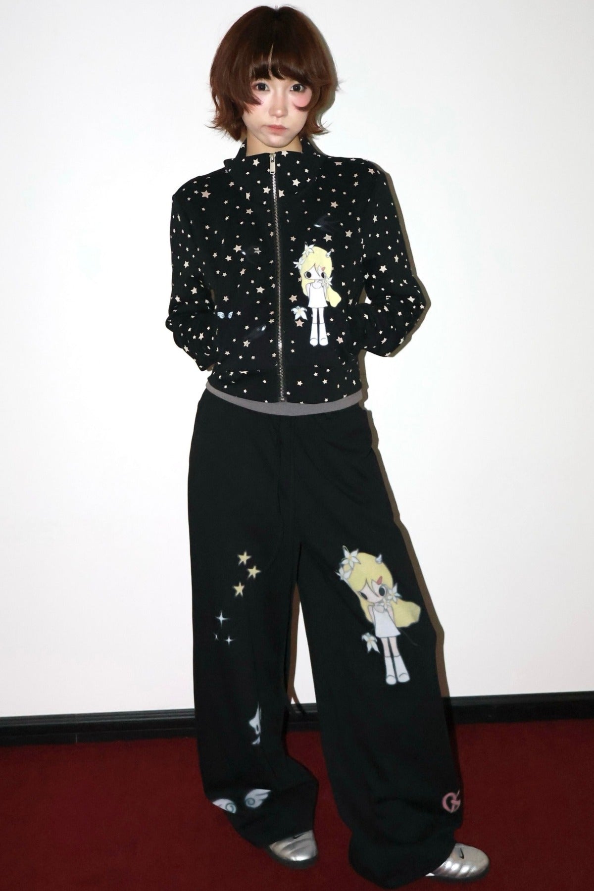 Illustration Print Drawstring Sweatpants