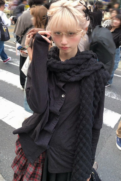 Large Shawl Slouchy Pleated Irregular Jacket