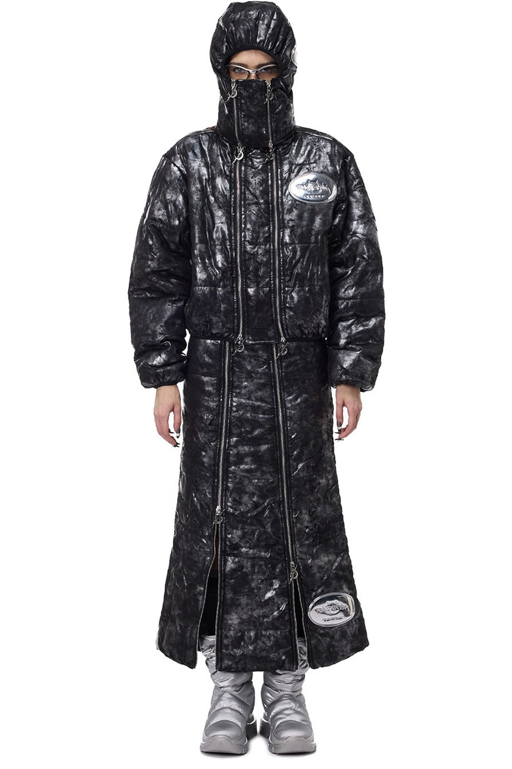 Space Black Double Zipper Balaclava Hooded