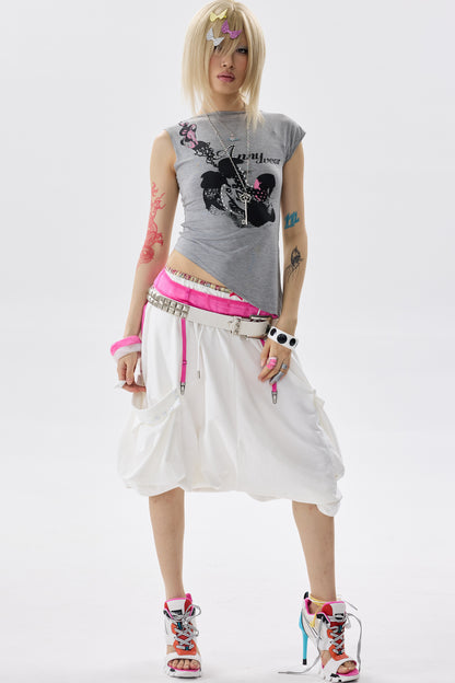 Asymmetrical Rhinestone T-Shirt