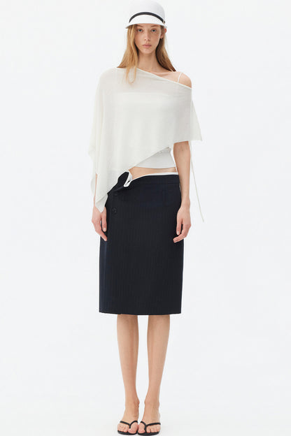 Irregular Linen Asymmetrical Cape Set-Up