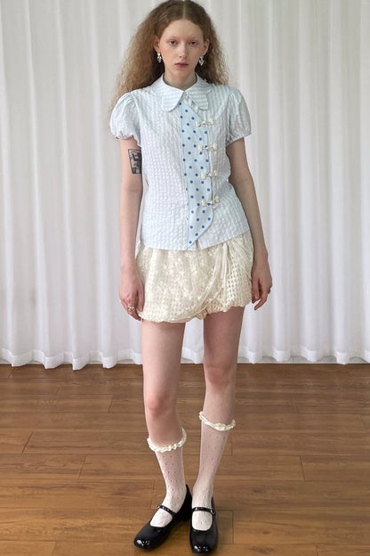 Lace Floral Textured Skirt