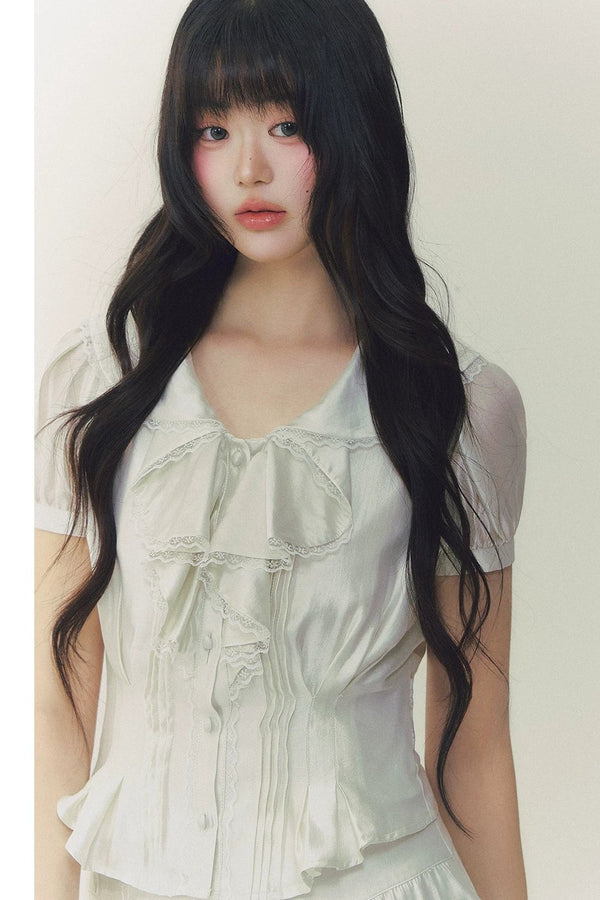 White Tulip Shirt Skirt Set-Up
