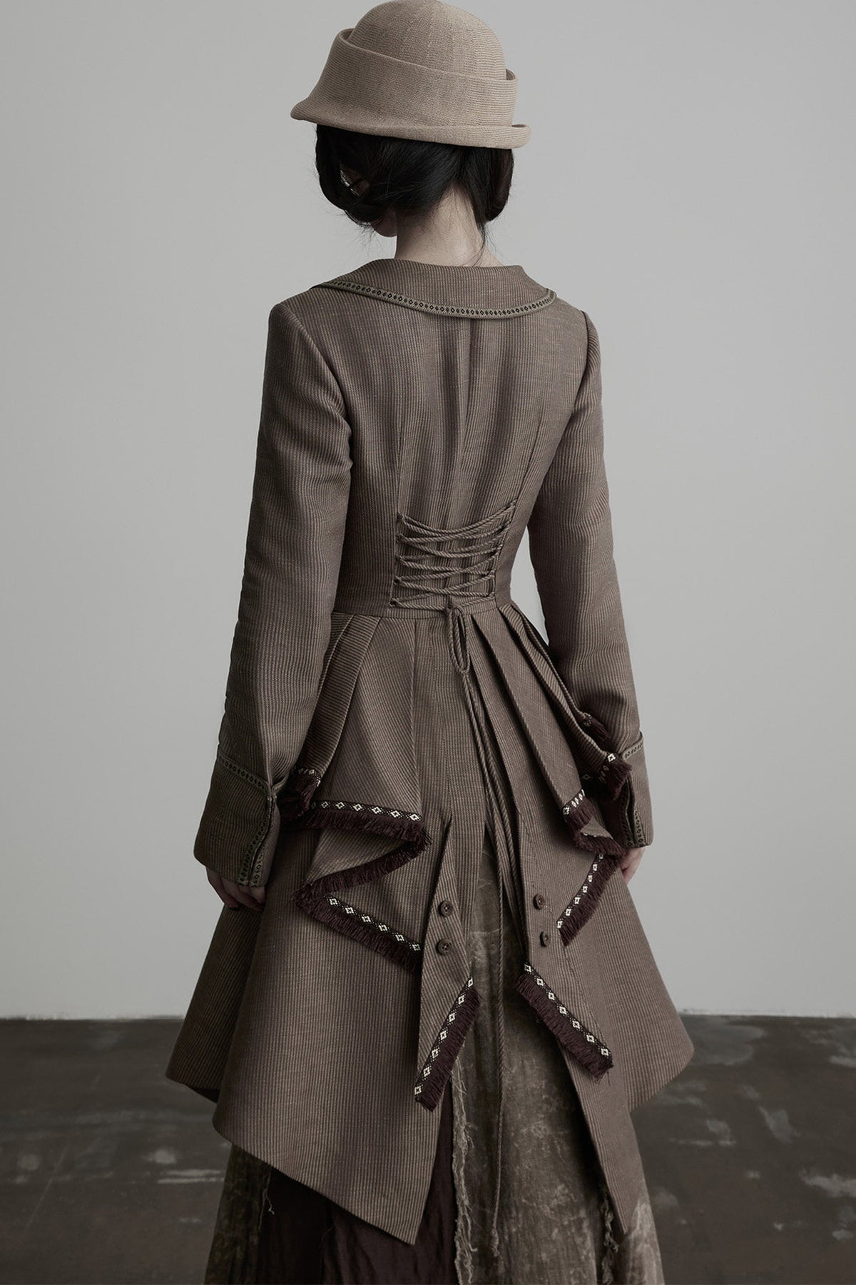 Victorian 3D Tailored Draped Deconstructed Tencel Jacket