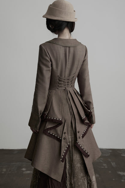 Victorian 3D Tailored Draped Deconstructed Tencel Jacket