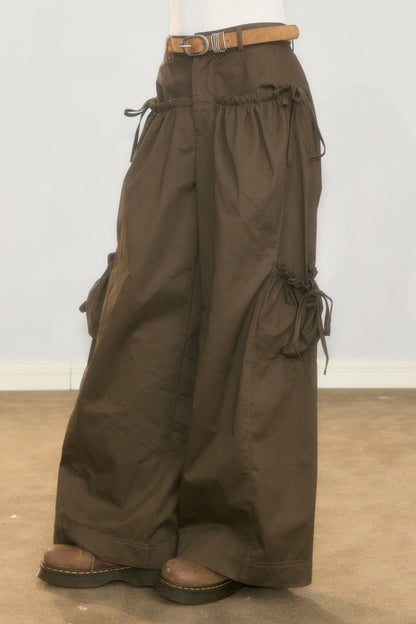 High-Waisted Pocket Workwear Wide-Leg Pants