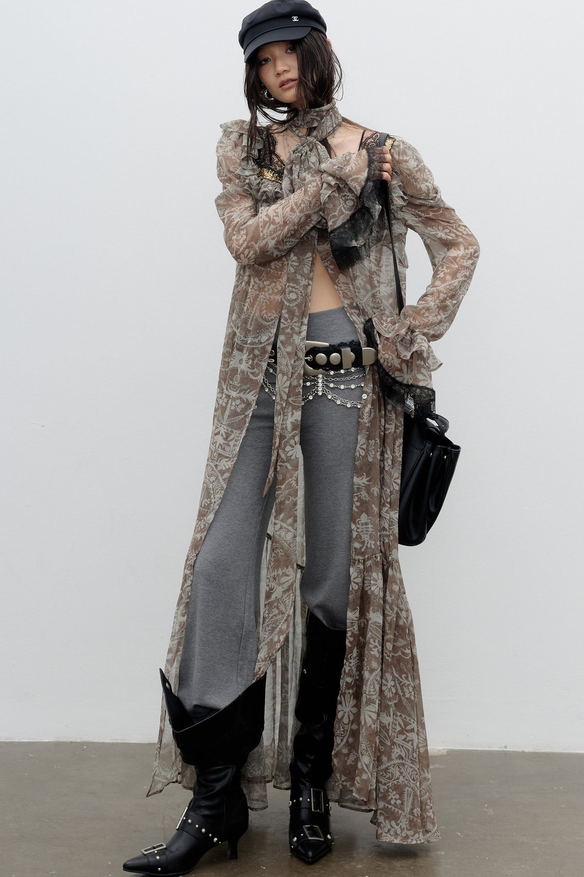 Floral Print Chiffon Maxi Dress