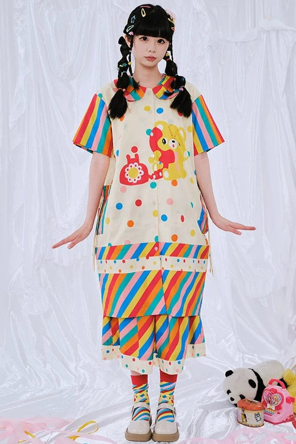 Rainbow Diary Shirt Dress