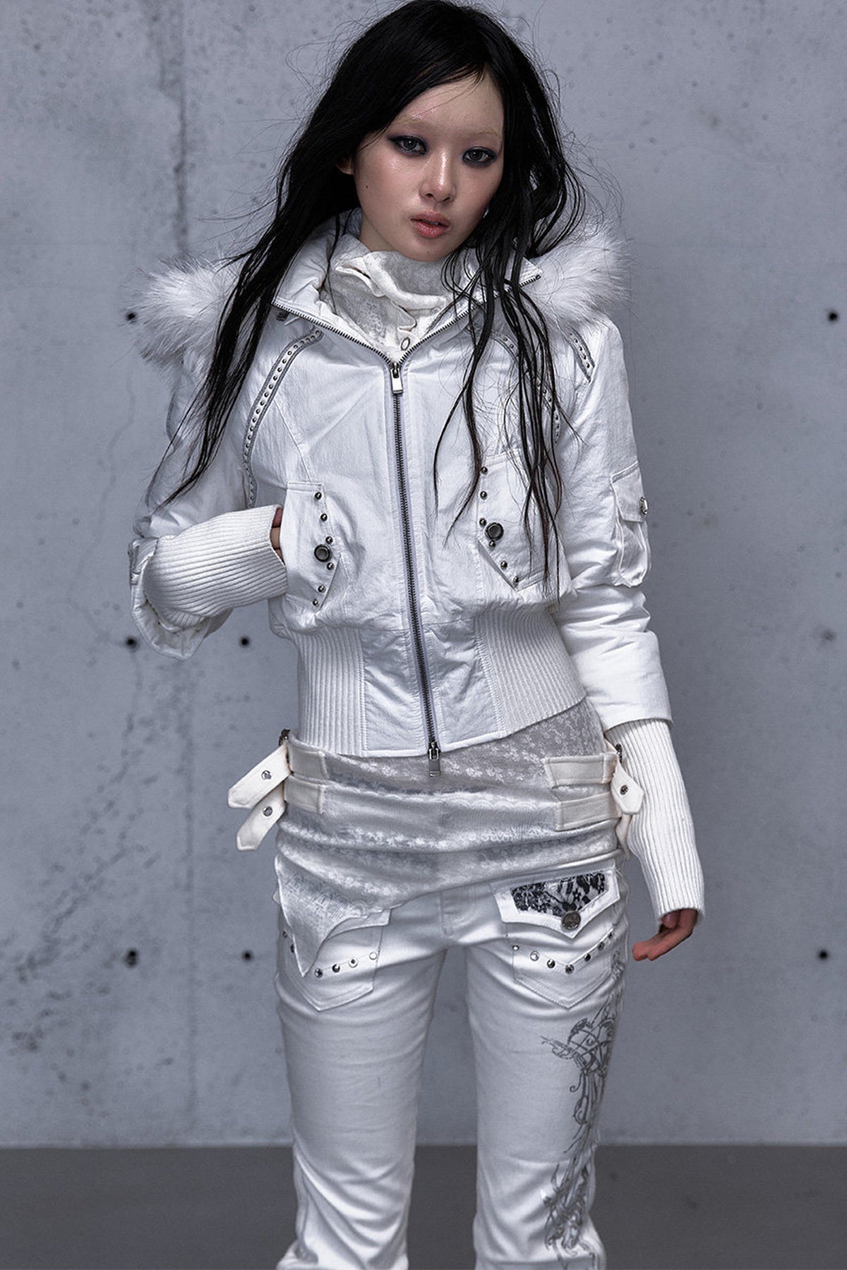 Hooded Fur Collar Parka Outer