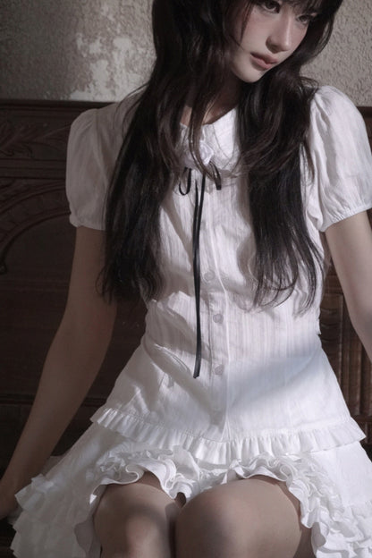 Short Sleeve Puff Blouse