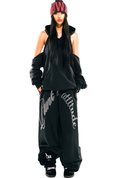 Off-Shoulder Sweatshirt and Sweatpants Set-Up