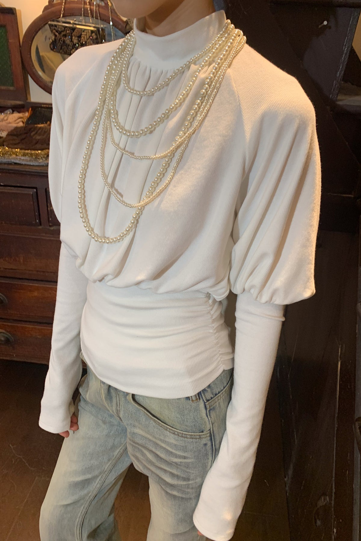 Convertible Raglan Knit Top